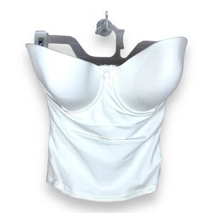 34DD VA BIEN  WHITE BUSTIER SHAPING CORSET WEEDDING LINED UNDERWIRE